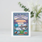 Carte Postale Vues sur la ville - Newport, Oregon (Debout devant)