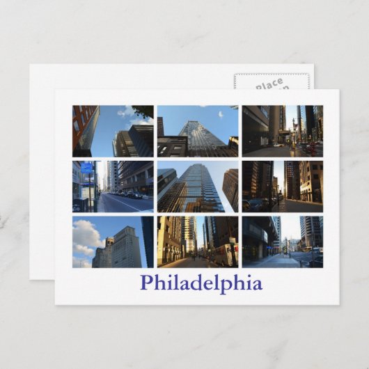 Carte Postale Vues sur Philadephia (Devant / Derrière)