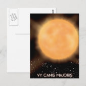 Carte Postale VY Canis Majoris poster d'art spatial Sun. (Devant / Derrière)