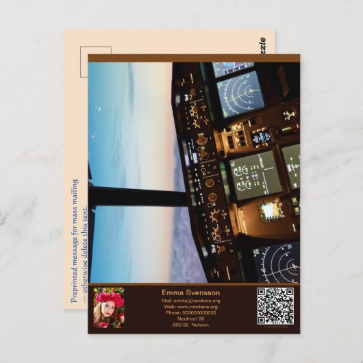 Carte Postale Vykort — Connect, Airplane (Devant / Derrière)