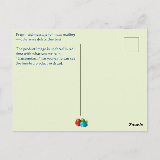 Carte Postale Vykort — Connect, Easter (Dos)