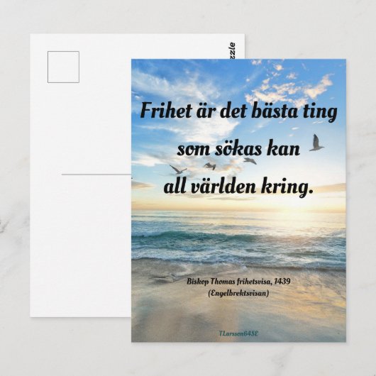 Carte Postale Vykort — Frihet (Devant / Derrière)