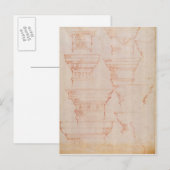 Carte Postale W.18v Étude des capitales de colonne (Devant / Derrière)