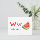 Carte Postale W est pour Watermelon - Alphabet Flash Card (Debout devant)
