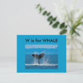 Carte Postale "W" est pour Whale Alphabet Flashcard (Debout devant)