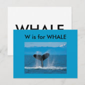 Carte Postale "W" est pour Whale Alphabet Flashcard (Devant / Derrière)