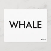 Carte Postale "W" est pour Whale Alphabet Flashcard (Dos)