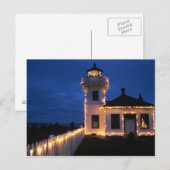Carte Postale WA, Mukilteo, le phare de Mukilteo, établi 2 (Devant / Derrière)