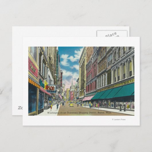 Carte Postale WA Street Downtown Shopping District Scène (Devant / Derrière)