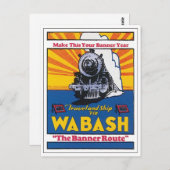 Carte Postale Wabash Banner Route Affiche ferroviaire (Devant / Derrière)