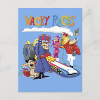 Carte Postale Wacky Races 60s 70s 90s 80s Cartoon Scifi Retro
