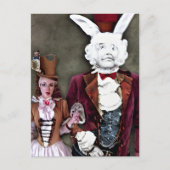 Carte postale Wacky Wierd Steampunk Alice et Rabbi (Devant)