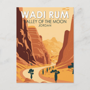 Carte Postale Wadi Rum Jordan Travel Art Vintage