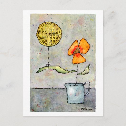 Carte postale "Waffelluftballon" Aquarelle (Devant)