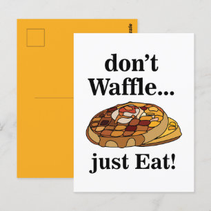 Carte Postale Waffle Dessert Nourriture Drôle