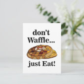 Carte Postale Waffle Dessert Nourriture Drôle (Debout devant)