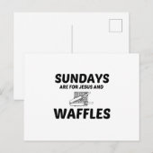 CARTE POSTALE WAFFLES ET JÉSUS DIMANCHE (Devant / Derrière)