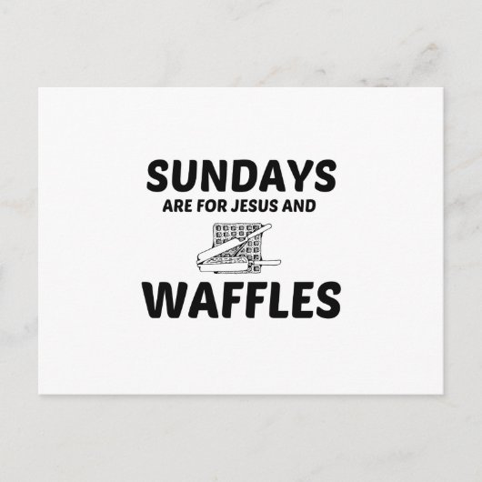 CARTE POSTALE WAFFLES ET JÉSUS DIMANCHE (Devant)