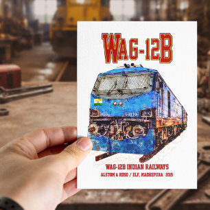 Carte Postale WAG-12B Locomotive. Train de marchandises des chem