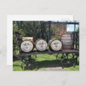 Carte Postale Wagon antique avec Barils de Bourbon (Devant / Derrière)