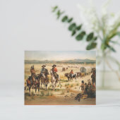 Carte Postale Wagon Train peinture vintage (Debout devant)
