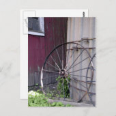 Carte Postale Wagon Wheel et Silo (Devant / Derrière)