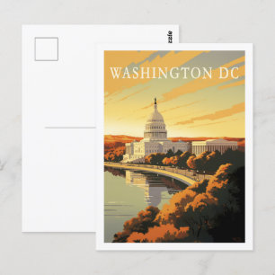 Carte Postale Wahington DC USA Vintage célèbre Travel Place