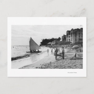 Carte Postale Waikiki Beach et Bateaux Honolulu