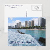 Carte Postale Waikiki Beach Honolulu Hawaii Océan Pacifique (Devant / Derrière)