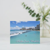 Carte Postale Waikiki Beach Honolulu Hawaii Océan Pacifique (Debout devant)