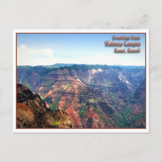 Carte Postale Waimea Canyon, Kauai, Hawaii Postcard (Devant)