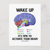 Carte Postale Wake Up It's Time To Activate Your Brain (Devant)