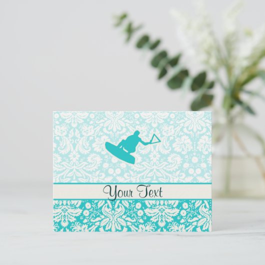 Carte Postale Wakeboard turquoise (Debout devant)
