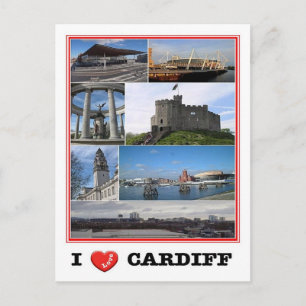 Carte Postale Wales - Cardiff - I Love -