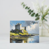 Carte Postale Wales Welsh Castle Watercolor Travel (Debout devant)