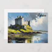 Carte Postale Wales Welsh Castle Watercolor Travel (Devant / Derrière)