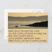 Carte Postale Walk Slowly - Une prière dans le style celtique (Devant / Derrière)