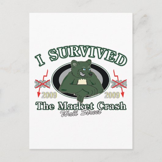 Carte Postale Wall Street/I Survived the Market Crash (Devant)