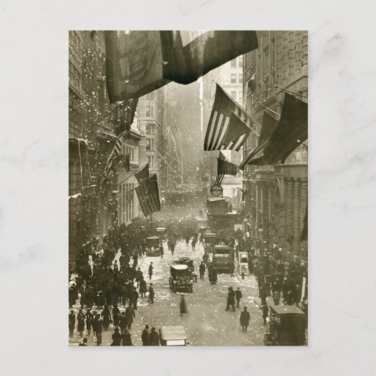 Carte Postale Wall Street Party, fin WW1, 1918 (Devant)