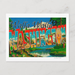 Carte Postale Walla Walla, Washington - Scènes de grandes lettre