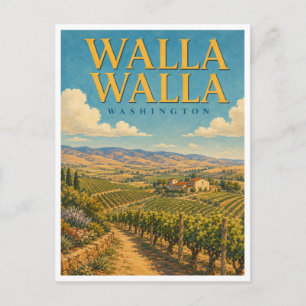 Carte Postale Walla Walla Washington Vineyards GeoSaga