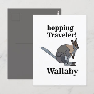 Carte Postale Wallaby Animal Hopping Voyageur Faune drôle