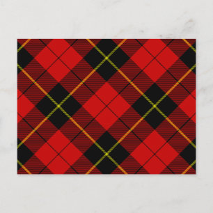 Carte Postale Wallace tartan rouge noir plaid