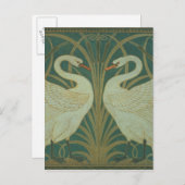 Carte Postale Wallpaper Design for panel of "Swan, Rush & Iris" (Devant / Derrière)