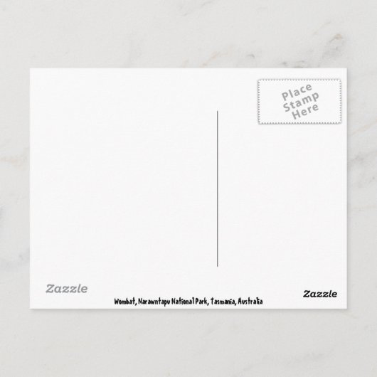 Carte postale Wally Wombat (Dos)