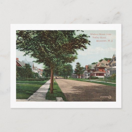 Carte Postale Walnut St, Montclair, NJ Vintage (Devant)