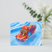 Carte Postale Walrus Racing Down the Track in a Fast Bobsleigh R (Debout devant)