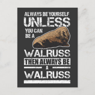 Carte Postale Walrus Sea Animal Retro Zoo Lover