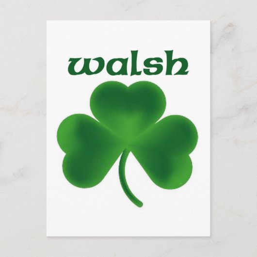 Carte Postale Walsh Shamrock (Devant)