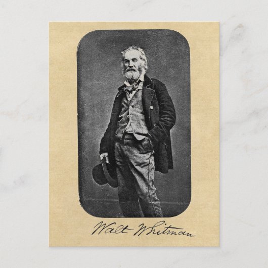 Carte Postale Walt Whitman Feuilles de Grass Frontispiece (Devant)